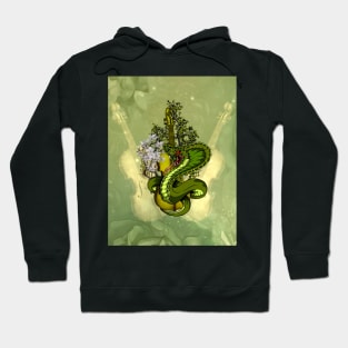 Wonderful violin with awesome snake and flowers Hoodie